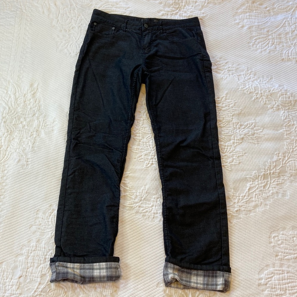 Prana flannel lined jeans, 6 cozy